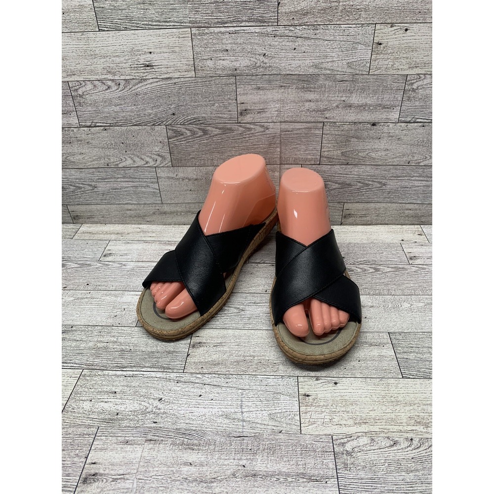 Eddie Bauer Cork Slide Sandals Black Women's Size 7 Style 0027-100‎